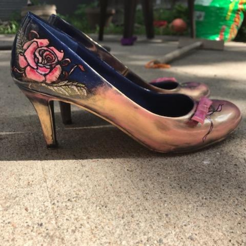 ONE OF A KIND Hand Painted Heels